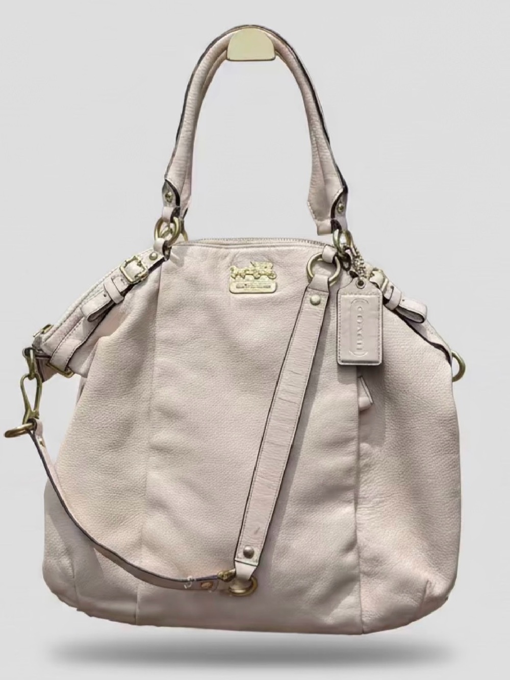 Coach Madison Leather Lindsey Satchel Parchment Cream 18641 OS